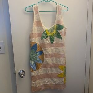 Day dream nation silk beaded sequin dress